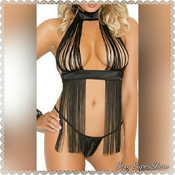 Sexy SuperShero Other - ⚡🆕So Fringy Lingerie Halter Cami & G-string Set